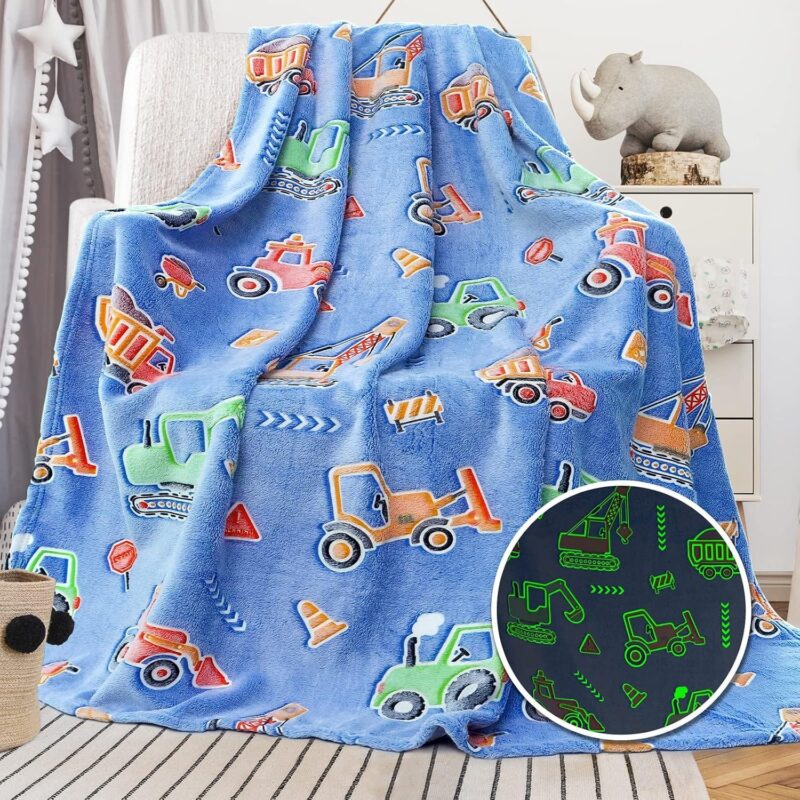 Glow In The Dark Truck Blanket For Boys