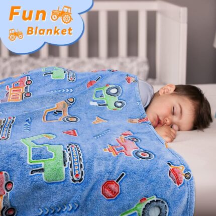 Glow In The Dark Truck Blanket For Boys