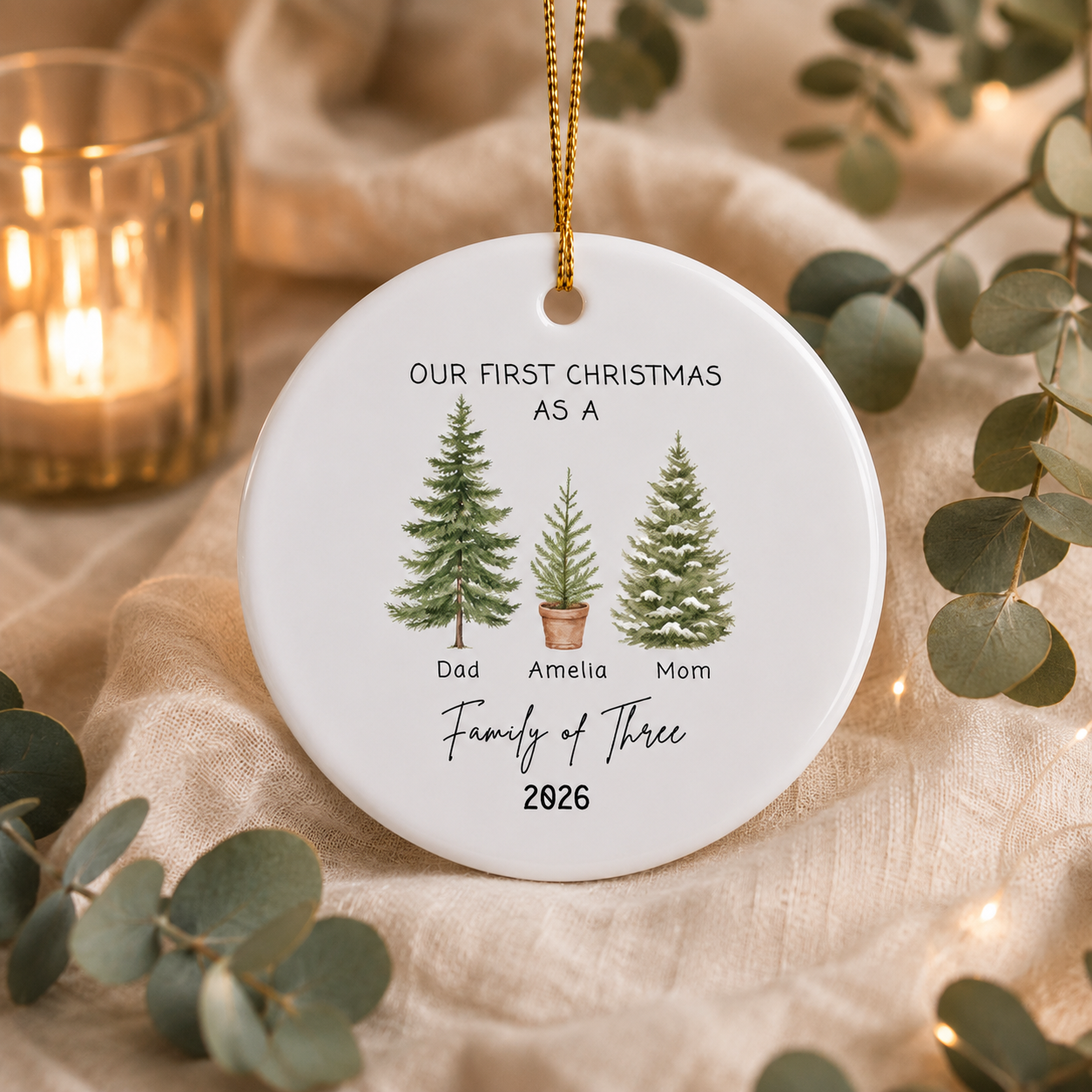 Family Of Three Christmas Ornament (5)