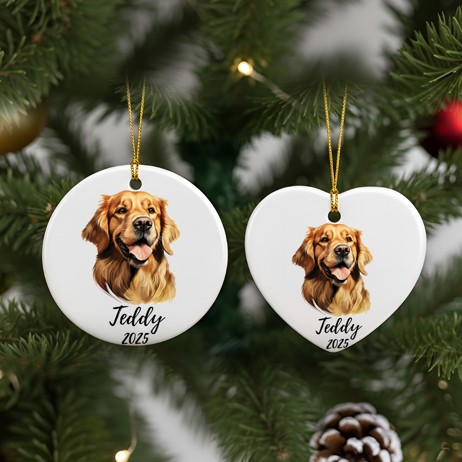 Personalized Golden Retriever Ornament - Image 3