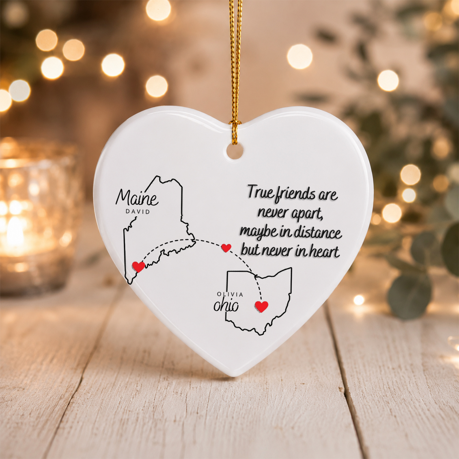 long distance relationship ornament