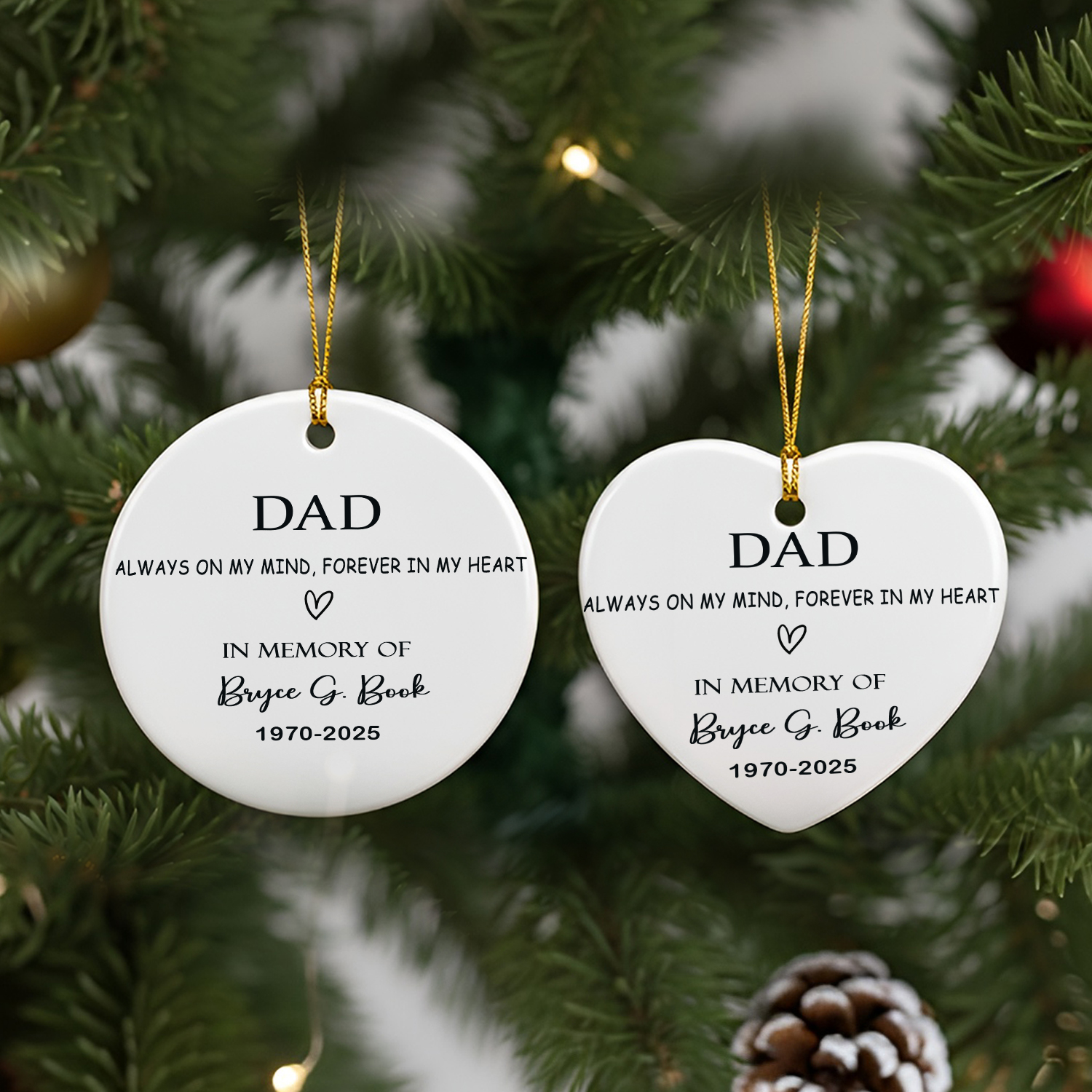 personalized memorial ornaments for dad